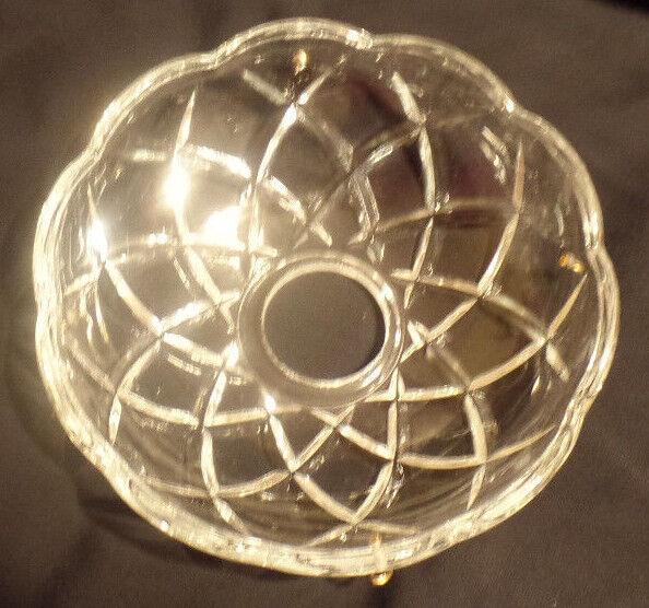 NEW 4" Pressed Glass Round Lamp Prism Chandelier Bobeche w/ 4 Brass Pins #BB900 - Stone Door Lamps