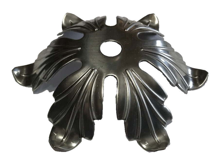 NEW 4" Stamped Unfinished Steel Bobesche, Slips 1/8IP (3/8"), 7/8" Height #SB563