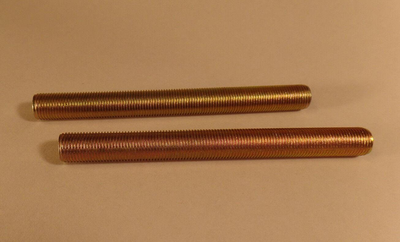 Lot Of 2 4" 1/8 IP Zinc Plated Steel Lamp Nipples 3/8" O.D., Rust Resistant #371 - Stone Door Lamps