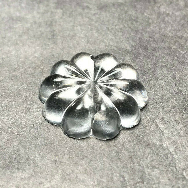 New 1" Clear Glass Pressed Rosette, Chandelier Prism Crystal Part, 2 Holes #753