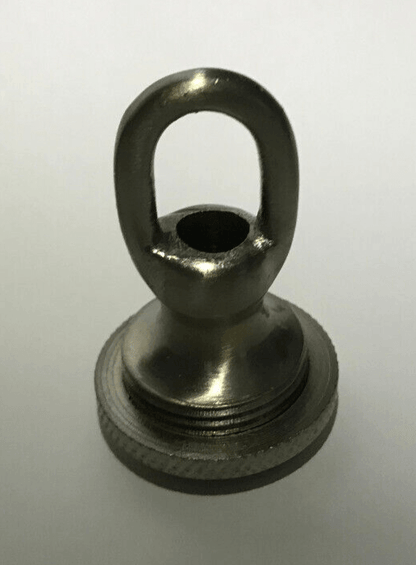 New 1 3/4" Satin Nickel, Brass Screw Collar Loop For Canopy W/ Wire Way, 1/4F - Stone Door Lamps