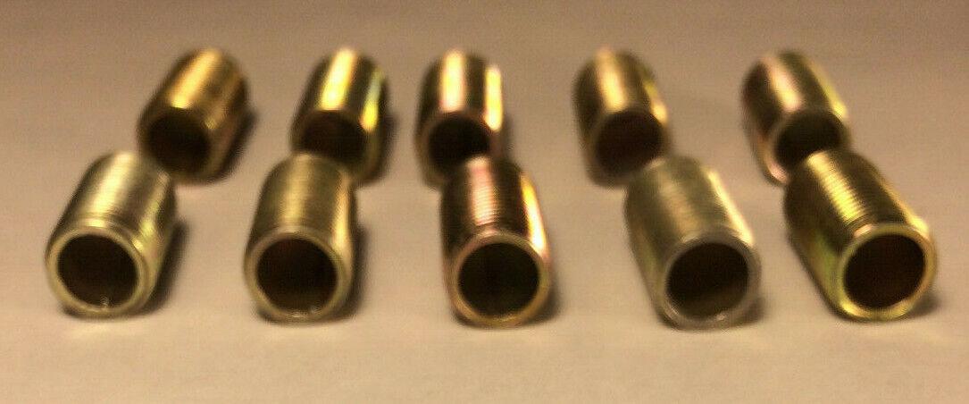 Lot Of 10, 1 1/4" ,1/8IP Zinc Plated Steel Lamp Nipples 3/8" O.D. Rust Resistant - Stone Door Lamps