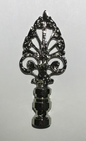 New 3 3/8" Cast Metal Decorative Lamp Finial,  Nickel Finish, 1/4-27F, #LF116N