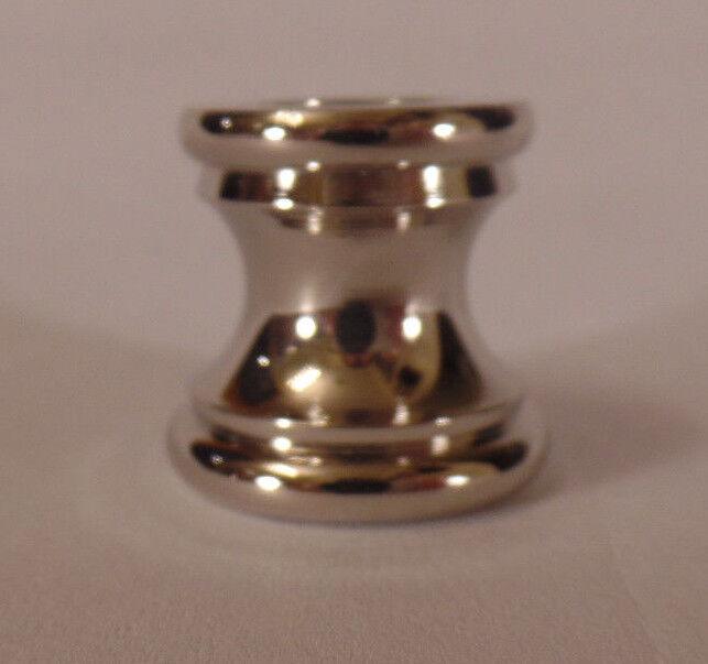 New Nickel Plated Turned Brass Lamp Neck, 1/8F (3/8"), 15/16" Ht. NN867N - Stone Door Lamps