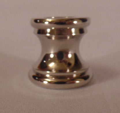 New Nickel Plated Turned Brass Lamp Neck, 1/8F (3/8"), 15/16" Ht. NN867N - Stone Door Lamps