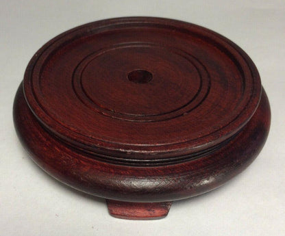 New 3.5" Footed Oriental Wooden Lamp Base w/ Rosewood Finish 1/8 IP Slip #WB251R - Stone Door Lamps