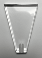 New Clear Acrylic Flat Triangle Lamp Harp Finial, 2 1/8" ht. 1/4 - 27F Tap (1/4") - Stone Door Lamps