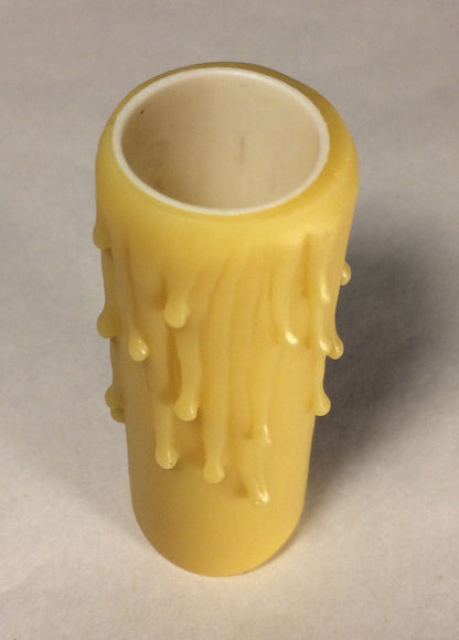 New 3" Tan Gold PolyBeesWax Chandelier Candelabra Candle Cover with DRIPS CC901G
