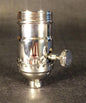 3 - way Uno Thread Brass Early Electric Industrial Style Lamp Socket Nickel finish - Stone Door Lamps