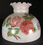 New 10" Hand Painted Student Shade W/ Queen Elizabeth Roses Mottled Carmine Tint - Stone Door Lamps