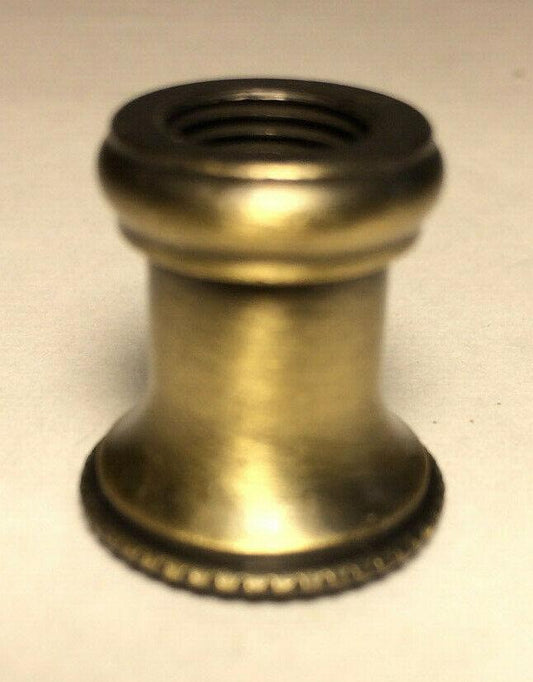 New Turned Brass Neck Lamp Part, Antique Brass Finish 1/8F Tap, 7/8" Ht. #BN946A - Stone Door Lamps