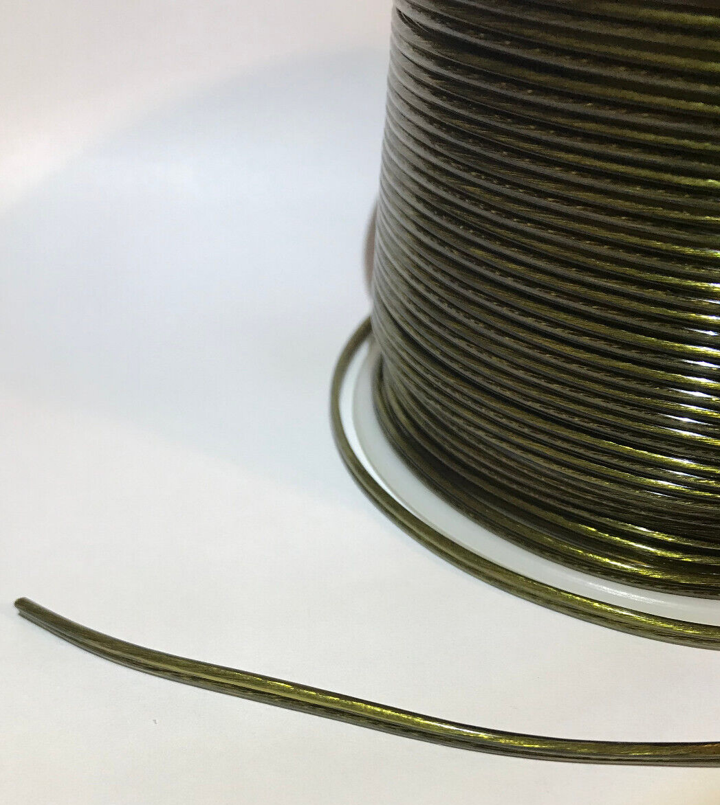250' 2 Wire 22/2 Thin Plastic Covered Lamp Cord, Antique Brass, Special Purpose