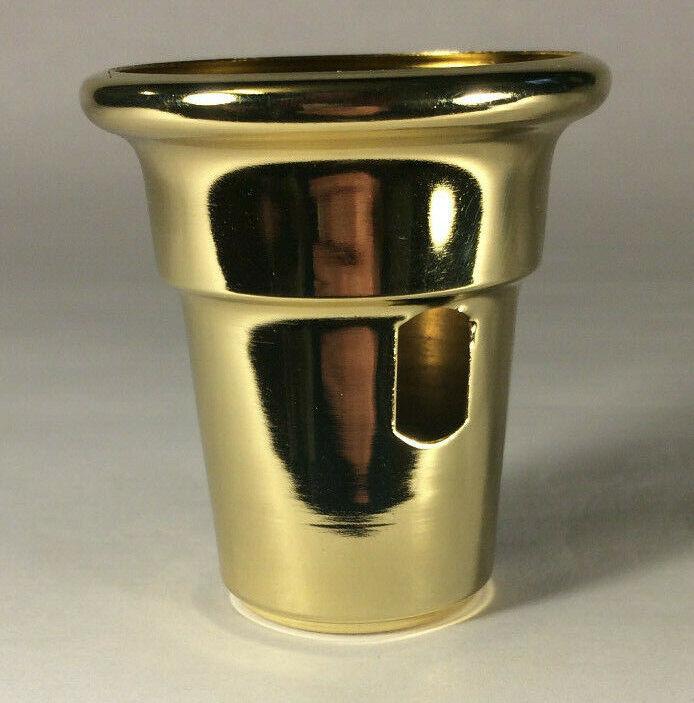 New Brass Plated Swing Arm Cup w/ Side Outlet For Cup Harps, 2 1/2" Tall, #HC772 - Stone Door Lamps