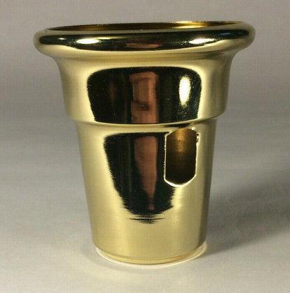 New Brass Plated Swing Arm Cup w/ Side Outlet For Cup Harps, 2 1/2" Tall, #HC772 - Stone Door Lamps