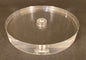 New 4 1/2" Wide Clear Round Acrylic Lamp Break Base w/ Center Hole, No Wire Way - Stone Door Lamps
