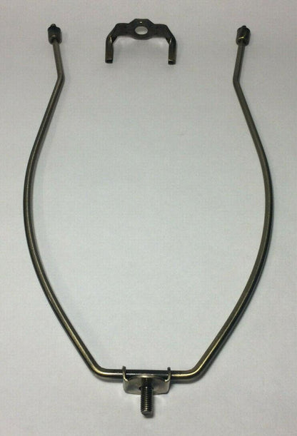 New 13" Lamp Harp w/ Antique Brass Finish, Heavy Weight, Protective Coating #65A - Stone Door Lamps