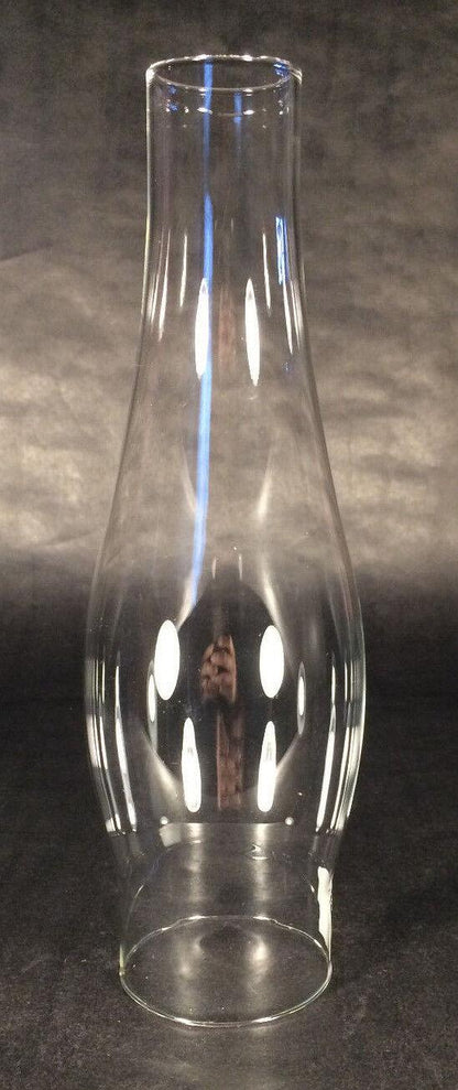 NEW 2 1/2" X 10" Clear Glass Kerosene Oil Lamp Duplex Chimney Round Bulge CH938R