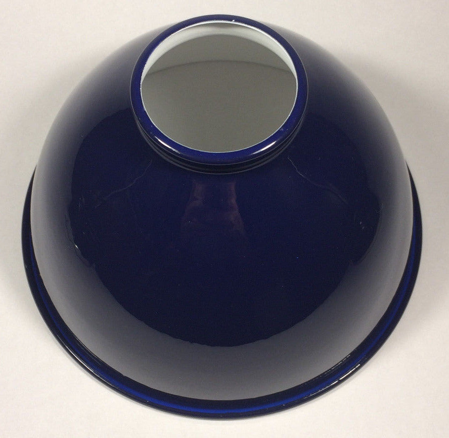 NEW 7 1/16" Metal Dome Lamp Light Shade Pendant Blue Porcelain Industrial Style