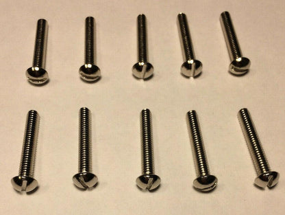New Lot Of 10 Steel 2" Long Nickel Plated Finish Canopy Screws 8/32 Thread #89N - Stone Door Lamps