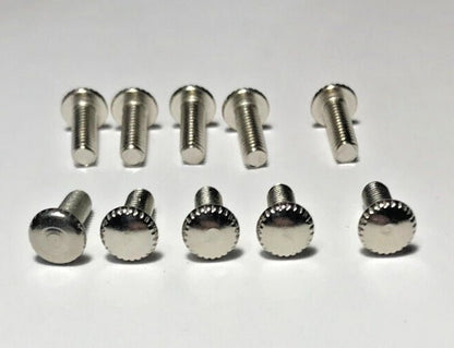 New Lot Of 10 Steel 1/2" Long Nickel Plated Finish Thumbhead Screws 8/32 Thread - Stone Door Lamps