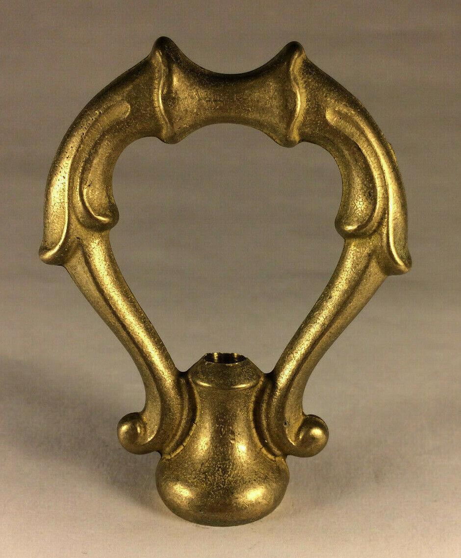 New 3" Unfinished Cast Brass Loop Lamp Part With Wire Way, 1/8F Tap #BL972U - Stone Door Lamps