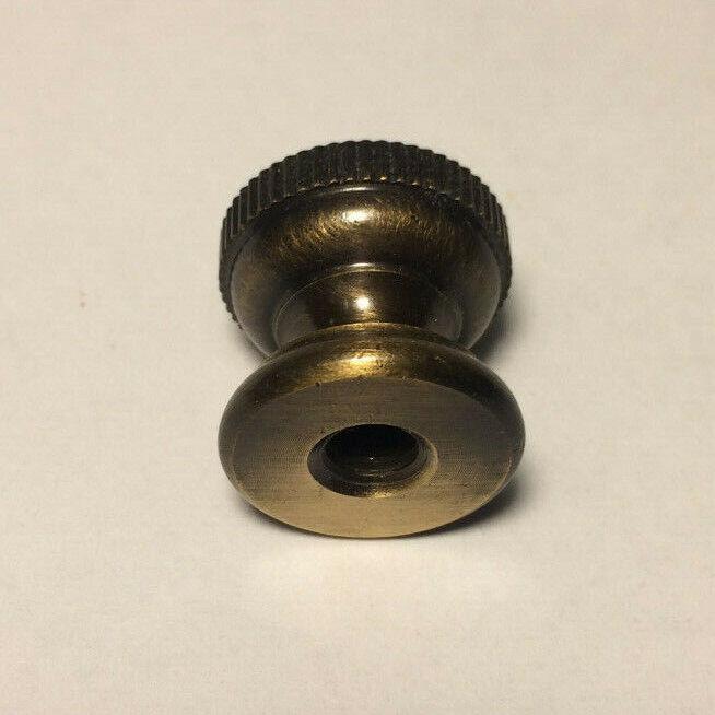 New Antique Brass Knurled Ball Finial For Standard Lamp Harps, 7/8" ht. #BF411A - Stone Door Lamps