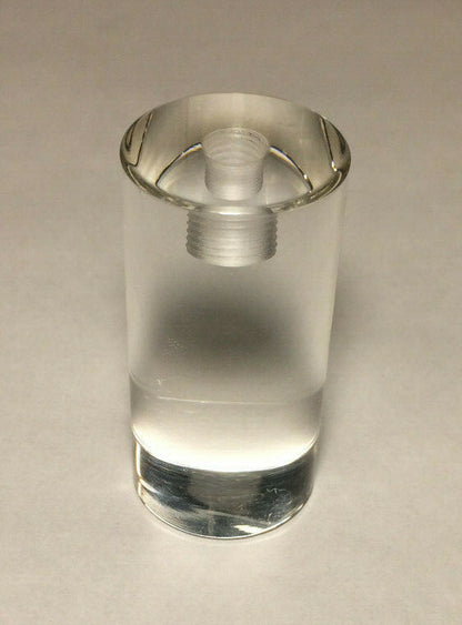 New Clear Acrylic Cylinder Shaped Lamp Harp Finial, 2 1/16" ht., 1" dia. #LF227