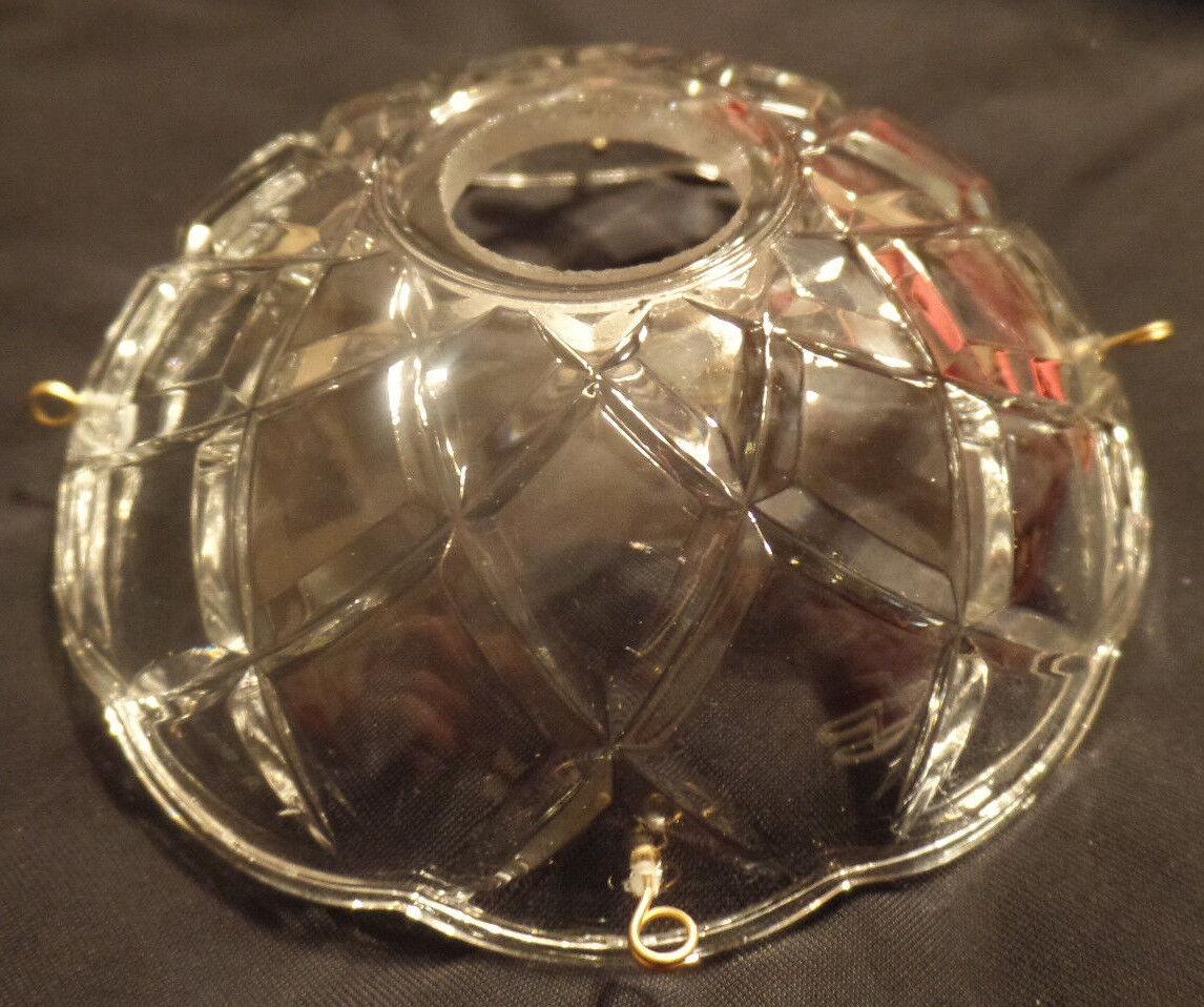 NEW 4" Pressed Glass Round Lamp Prism Chandelier Bobeche w/ 4 Brass Pins #BB900 - Stone Door Lamps