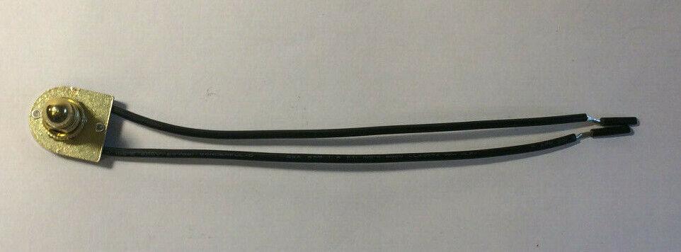 New Tall Brass On/Off Rotary Canopy Switch, 5/8" Shank, 6" Long Wire Leads RS406 - Stone Door Lamps