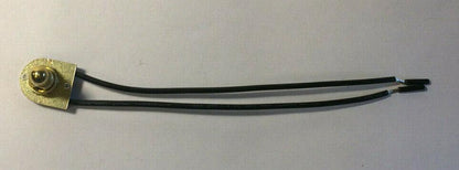 New Tall Brass On/Off Rotary Canopy Switch, 5/8" Shank, 6" Long Wire Leads RS406 - Stone Door Lamps