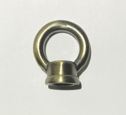 New 1" Cast Brass Loop With Wire Way, Antique Brass Finish 1/8F Tap(3/8") BL954A - Stone Door Lamps