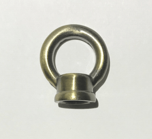 New 1" Cast Brass Loop With Wire Way, Antique Brass Finish 1/8F Tap(3/8") BL954A - Stone Door Lamps