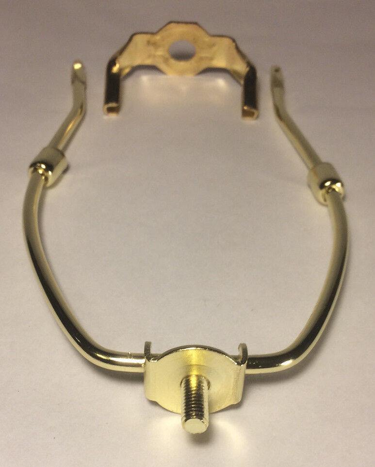 8 1/2" Brass Plated Lamp Harp with Base & Protective Coating, regular weight - Stone Door Lamps
