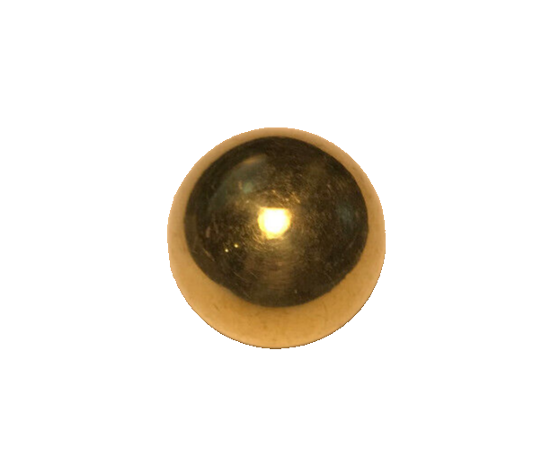 New 1" Diameter Brass Ball Lamp Finial, Cap, Unfinished Brass, 1/4F Tap #BF068U