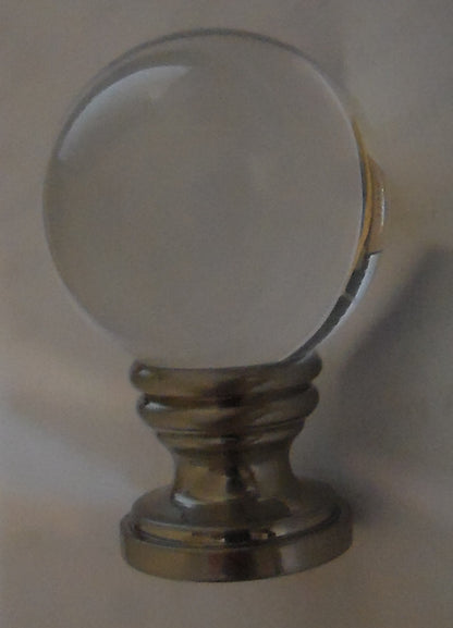 NEW 1 5/8" Height  Smooth Clear Crystal Ball Lamp Light Harp Finial  DF082N