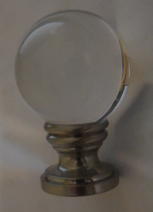 NEW 1 5/8" Height  Smooth Clear Crystal Ball Lamp Light Harp Finial  DF082N