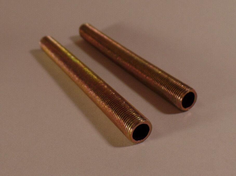 Lot Of 2 4" 1/8 IP Zinc Plated Steel Lamp Nipples 3/8" O.D., Rust Resistant #371 - Stone Door Lamps
