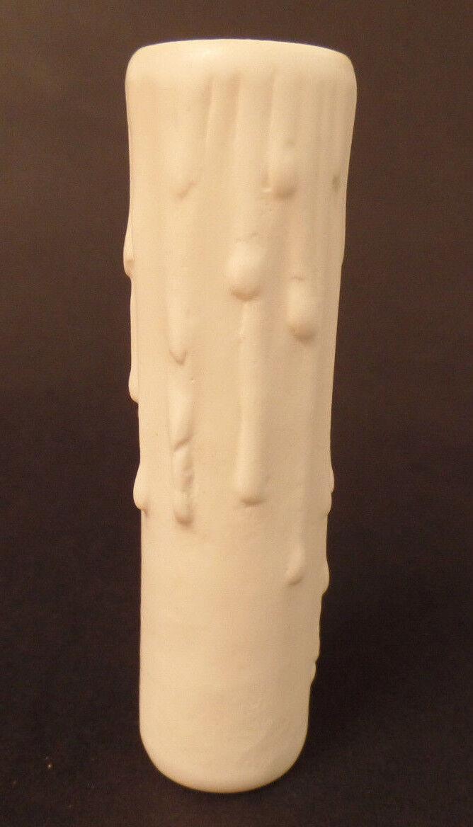 4" Flat White PolyBeesWax Chandelier Candelabra Candle Cover with DRIPS CC910T - Stone Door Lamps