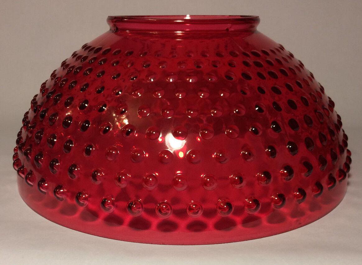 NEW 14" Cranberry Hobnail Glass Dome Shade For Library & Table Lamps #DS312 - Stone Door Lamps