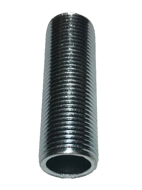New Seamless 2", 3/8 IP Steel All Thread Zinc Plated Lamp Nipple 5/8" O.D. #341 - Stone Door Lamps