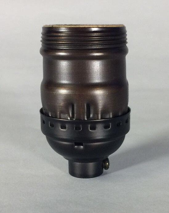 Bronze Brass Short Keyless Early Electric Industrial Style Uno Lamp Socket #290B - Stone Door Lamps