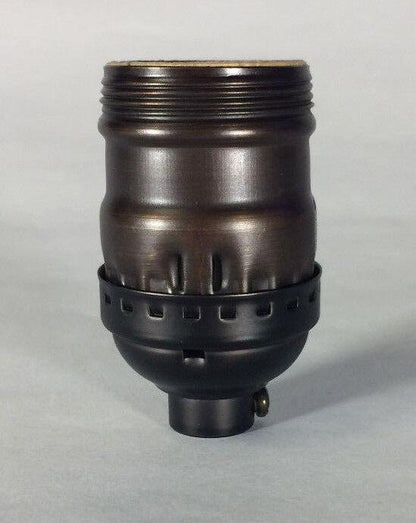 Bronze Brass Short Keyless Early Electric Industrial Style Uno Lamp Socket #290B - Stone Door Lamps