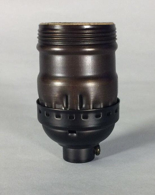 Bronze Brass Short Keyless Early Electric Industrial Style Uno Lamp Socket #290B - Stone Door Lamps
