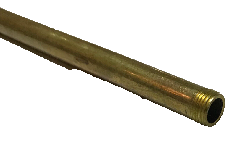 New 36" Lamp Pipe, Solid Unfinished Brass Threaded 3/16", 1/8 IP (3/8") #BP348BU