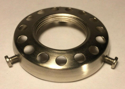 New 2 1/4" Fitter Screw - on Brass Uno Shade Holder Satin Nickel Finish #SHH86SN - Stone Door Lamps
