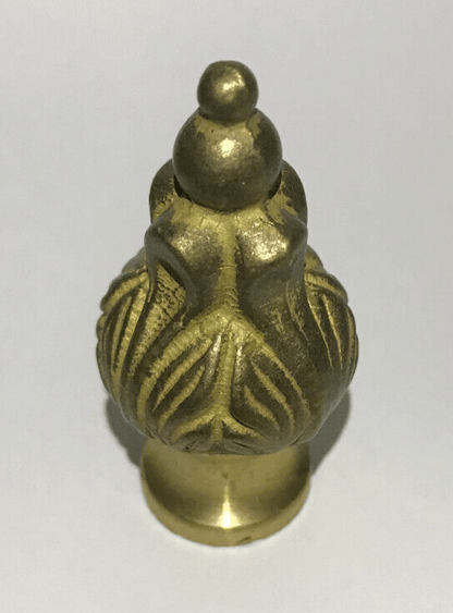 New 2" Antique Style Unfinished Brass Acanthus Lamp Finial, 1/8F Tap (3/8") 846U - Stone Door Lamps