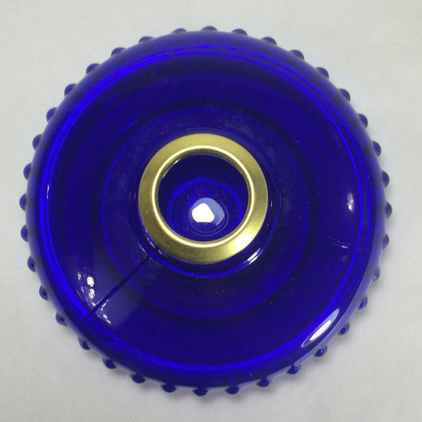 New Cobalt Blue Glass Oil Lamp Font For Cast Iron Wall Bracket No. 2 Collar #103