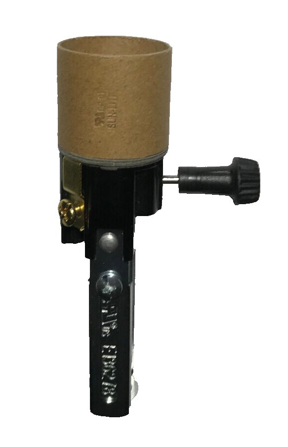 New 4" - 5 1/2" Adjustable On/Off Turn Knob Medium Base Bulb Lamp Socket #SO212i - Stone Door Lamps