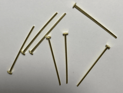New 1" Chandelier Crystal Prism Pins With Head, Brass Finish, 1 oz., 230 pcs - Stone Door Lamps
