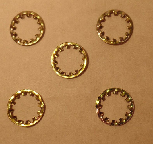 Lot of 5 Plated Steel Lock Washer, Canopy, Lamp Part 1/8 IP Slip, fits 3/8" pipe - Stone Door Lamps